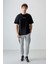 Siyah %100 Pamuk Kalın Yumuşak Dokulu Oversize Fit Baskılı Erkek T-Shirt - 88359 3