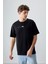 Siyah %100 Pamuk Kalın Yumuşak Dokulu Oversize Fit Baskılı Erkek T-Shirt - 88357 1