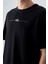 Siyah %100 Pamuk Kalın Yumuşak Dokulu Oversize Fit Baskılı Erkek T-Shirt - 88357 3