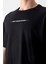 Siyah %100 Pamuk Kalın Yumuşak Dokulu Oversize Fit Baskılı Erkek T-Shirt - 88358 2