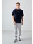 Lacivert %100 Pamuk Kalın Yumuşak Dokulu Oversize Fit Baskılı Erkek T-Shirt - 88361 3