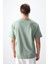Açık Yeşil Pamuklu Kalın Yumuşak Dokulu Oversize Fit Basic Erkek T-Shirt - 88377 5