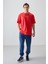 Fiesta %100 Pamuk Kalın Yumuşak Dokulu Oversize Fit Baskılı Erkek T-Shirt - 88358 2