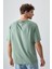 Açık Yeşil %100 Pamuk Kalın Yumuşak Dokulu Oversize Fit Baskılı Erkek T-Shirt - 88355 5