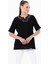 Kısa Kol Şile Bezi Gökkuşağı Nakış Detaylı Yazlık Bluz Siyah Syh 1