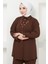 Kolyeli Krep Ikili Takım Kahverengi HM2374 2