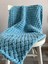Handmade Azur Renk Puffy Bebek Battaniyesi 90X90 cm 1