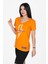 Yıldırım Baskılı V Yaka Tshirt Oranj 3