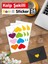 Yapışkanlı Kalp Şekilli Renkli Sticker Etiket Hediye Paketleme Parti Hediyeleri 24 Adet 3,5x2,5 CM-T951 1
