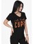 Cupid Baskılı V Yaka Tshirt Siyah 3