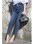 Koyu Mavi Slim Fit Kadın Mom Jean MG1738 4