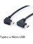 Sol Açı 90 Derece Mikro USB - Tip-C Kablo Dönüştürücü Otg Adaptör Veri Kablosu 25CM Kablo Siyah (Yurt Dışından) 4