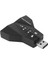Sanal 7.1 Kanal Ses Ses Kartı Adaptörü Dizüstü Pc Mikrofon 3.5mm Inters USB Mikrofon Hoparlör Adaptörü Basit Kullanım (Yurt Dışından) 2