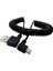 Mini USB 5 Pin Erkek 90 Derece Sağ Açılı USB 2.0 Erkek Dik Açılı Yay Geri Çekilebilir Kablo Senkronizasyon Veri Şarjı 1 M (Yurt Dışından) 3