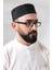Siyah Kapitone Elif Vav Nakışlı Kalıp Namaz Takkesi 4