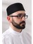 Siyah Petek Kareli Kadife Kalıp Namaz Takkesi 2