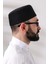 Siyah Petek Kareli Kadife Kalıp Namaz Takkesi 4
