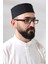 Siyah Kapitone Osmanlı Tuğrası Nakışlı Kalıp Namaz Takkesi 4