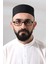 Siyah Kapitone Osmanlı Arma Nakışlı Kalıp Namaz Takkesi 3