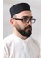 Siyah Kapitone Nalı Şerif Nakışlı Kalıp Namaz Takkesi 4