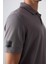 Koyu Gri Pamuklu Kalın Yumuşak Dokulu Standart Fit Basic Polo Yaka Erkek T-Shirt - 88351 4