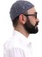 Lacivert Gri Kışlık Çift Renk Kadife Namaz Takkesi 4