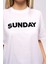Sunday Yazılı Baskılı Kısa Kol T-Shirt, Pamuklu Tişört, Basic, Rahat, Spor, 5