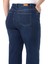 Büyük Beden Yüksek Bel Geniş Paça Lacivert Denim Pantolon 4