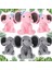 Parça Fil Doldurulmuş Hayvanlar 9.84 Inç Yumuşak Sevimli Fil Peluş Oyuncaklar Bebek Duş Için Fil Temalı Doğum Günü Partisi Malzemeleri (Pembe, Gri) (Yurt Dışından) 1