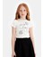 Kız Çocuk Ekru Tshirt 23SS0TJ4517 2
