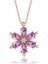 Gümüş Rose Mor Lotus Çiçeği Kadın Kolye 1
