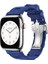 Apple Watch 7 8 9 45 mm Uyumlu Spor Silikon Kordon Hermes Kilim Motifli Kayış Katlanabilir Toka 2