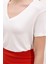 Kadın Ekru V Yaka Hafif Oversize T-Shirt HZL24S-BD143151 4