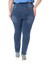 Büyük Beden Yüksek Bel Dar Paça Mavi Denim Pantolon 3