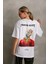 Baskılı Oversize T-Shirt Beyaz 1