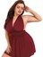Mini Bordo Kadın Büyük Beden Erotik Gecelik Lily Bianca 5045 2