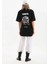 Unisex Baskılı Oversize T-Shirt - Siyah 2