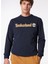 Lacivert Erkek Bisiklet Yaka Baskılı Sweatshirt TB0A5UJY4331_CREW Neck 1