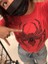 Spider Baskılı Kırmızı Crop Bluz 5