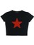 Red Star Baskılı Siyah Crop 2