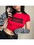 Y2K Kırmızı I See You Baskılı Kırmızı Crop Bluz 1