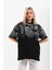 Unisex Baskılı Oversize T-Shirt - Siyah 1