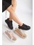 Krem - Renkli Hasır Tasarım, Topuk Boyu 4.5 Cm, Poli Air Hafif Taban Kadın Sneaker 4