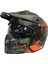 X1-X Seul Matt Warrior Black Army Orange Moduler Kask - Motosiklet Kask 2