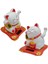 Maneki Neko El Sallayan Şans Kedisi Beyaz Solar Güneş Enerjili 7.5 cm 5