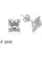 Gümüş Kare Tek Taş Zirkon Küpe - 4 mm 1