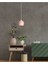 Tekli Eva Aydınlatma Modern Cam Sarkıt Küçük Boy Pudra Renk Tekli Avize 14X14X11 cm E27 Pembe 14 x 1