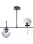2 Çello Modern Tasarım Metal Siyah Renk Füme Camlı Yemek Masası Üstü -Salon 2 Li Avize Modern E27 S 1