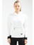 Tekno Trust Ekru Ekru Regular Fit Kapüşonlu Düz Pamuklu Kanguru Cep Uzun Kol Kadın Sweatshirt Örme Regular Ferm 1