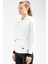 Tekno Trust Ekru Ekru Regular Fit Kapüşonlu Düz Pamuklu Kanguru Cep Uzun Kol Kadın Sweatshirt Örme Regular Ferm 2